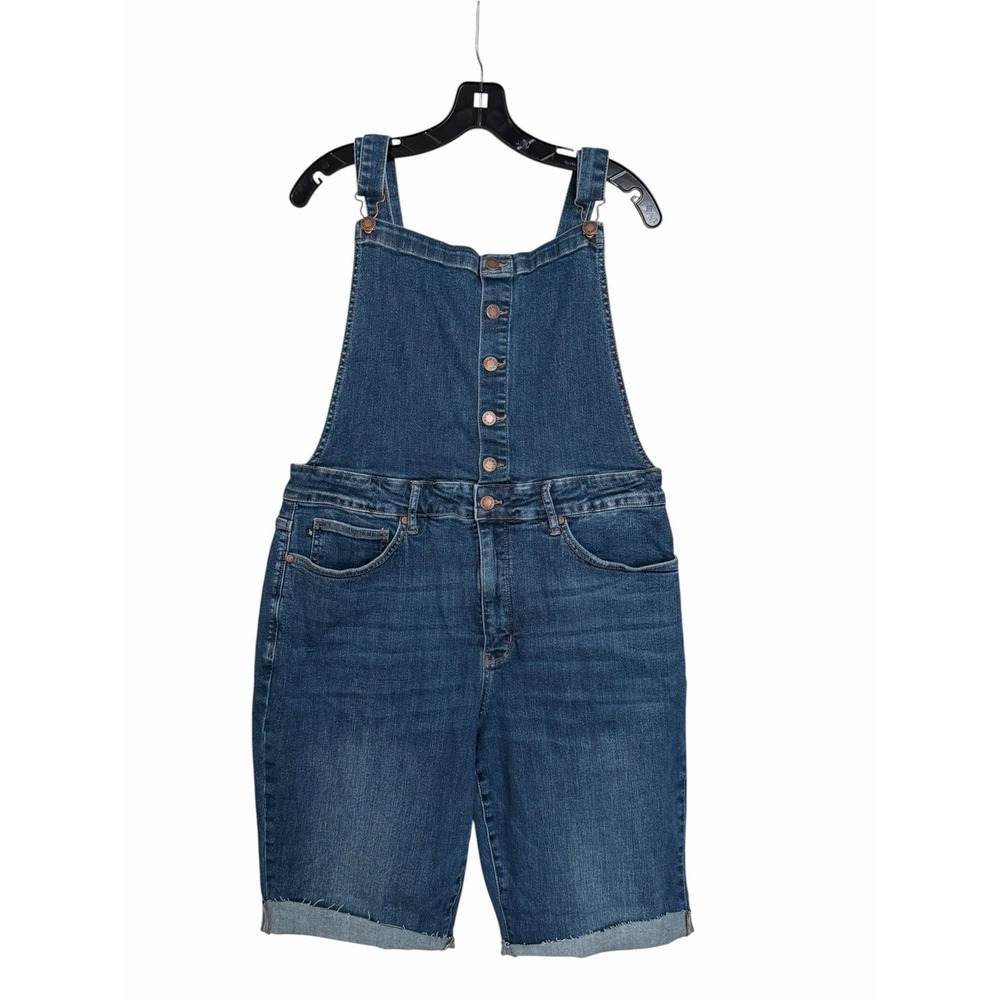 Judy Blue Overalls Shorts Womens Size 3XL Plus Denim Blue Jean Stretch #GH7-3